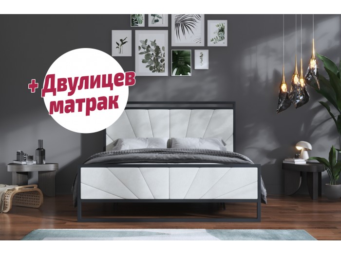 Метално легло Фано DOKA + матрак